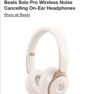 Beats solo pro noise canceling on ear headphones.